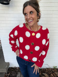 Merry Little Dots Cardigan red