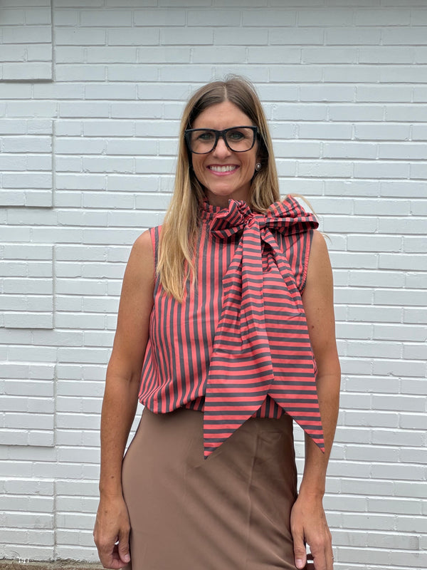 Saturday Stripes Bow Blouse