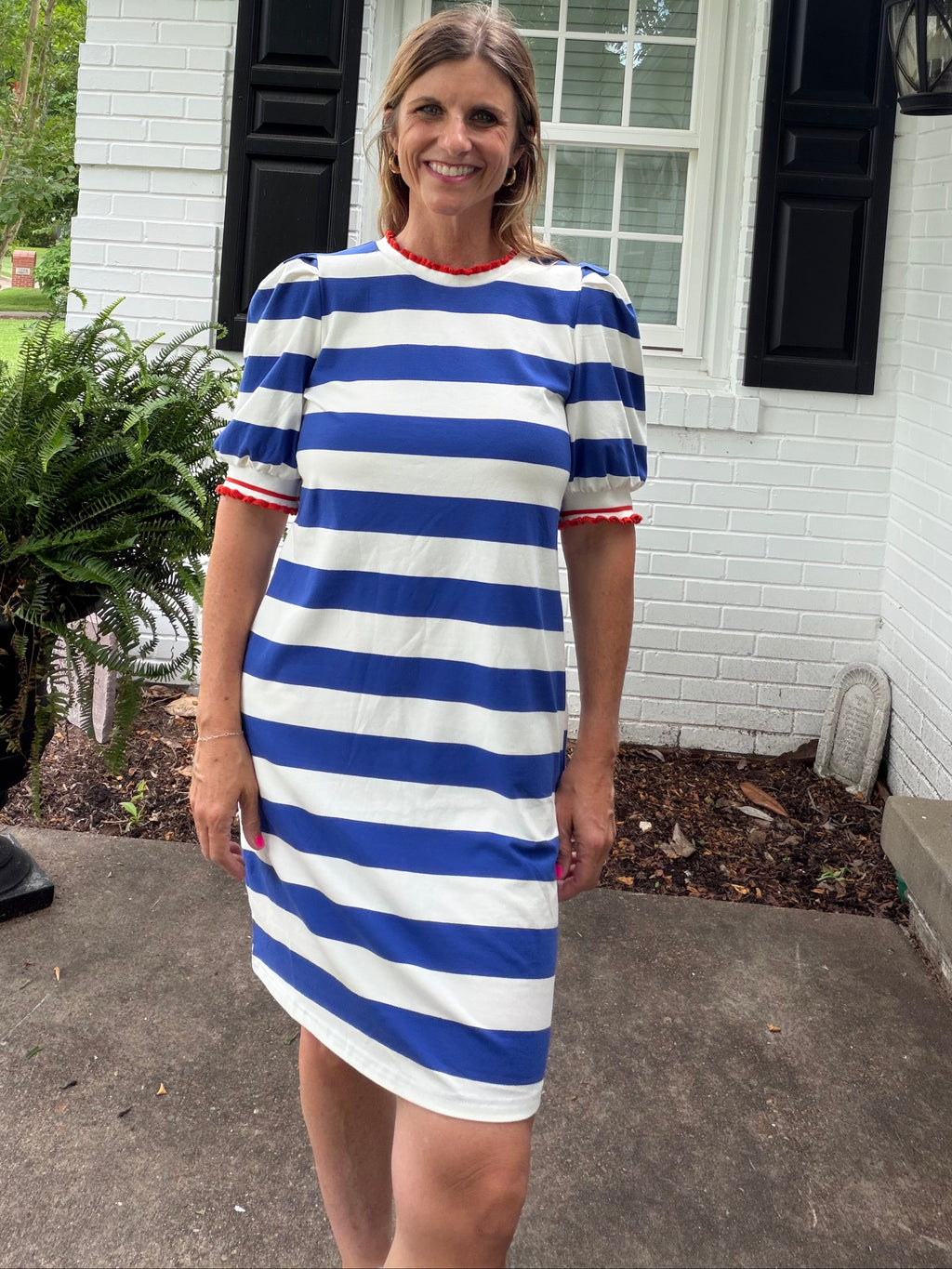Coastal Classic Stripe Dress – Navy
