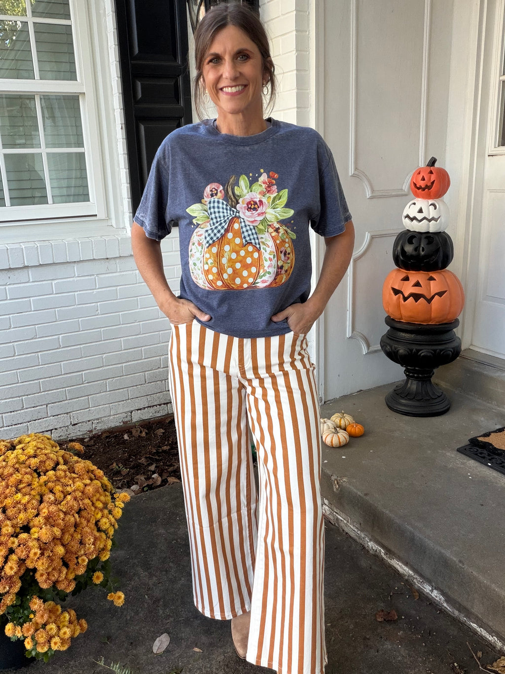Camel stripe pant