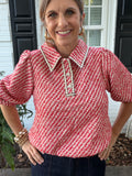 Peppermint Pretty Puff Sleeve Top