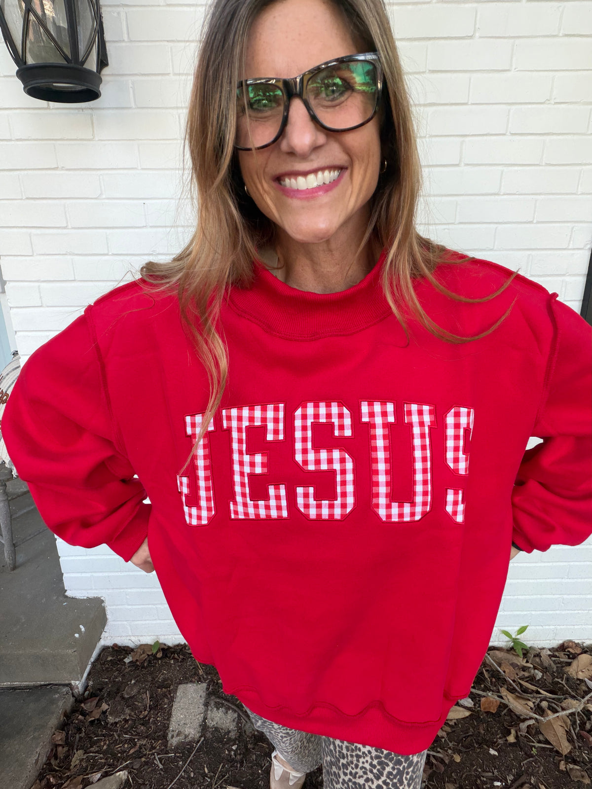 Gingham Jesus Sweatshirt