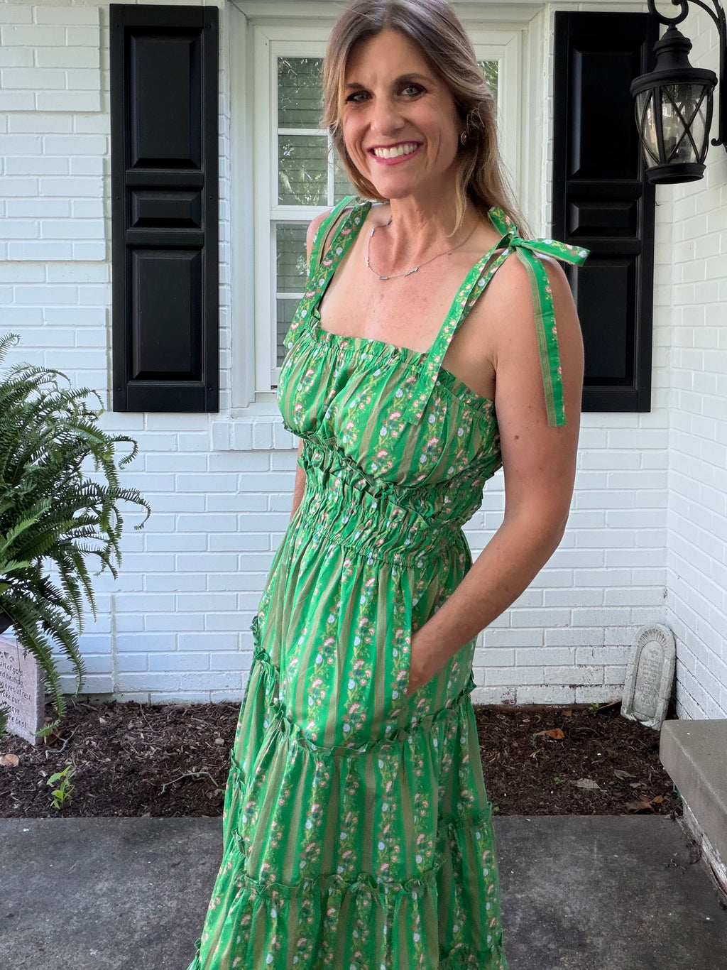 Emerald Garden Midi Dress