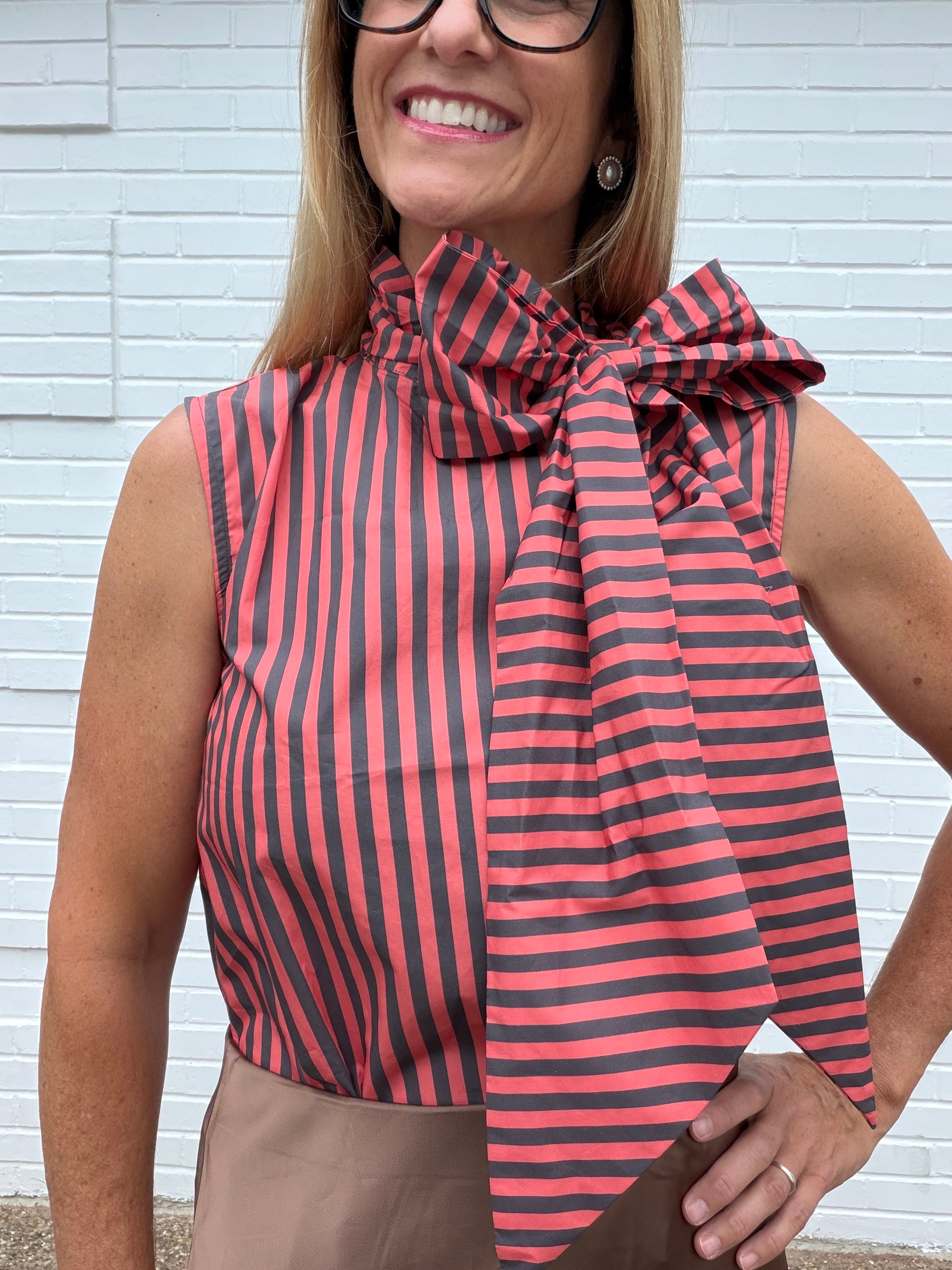 Saturday Stripes Bow Blouse