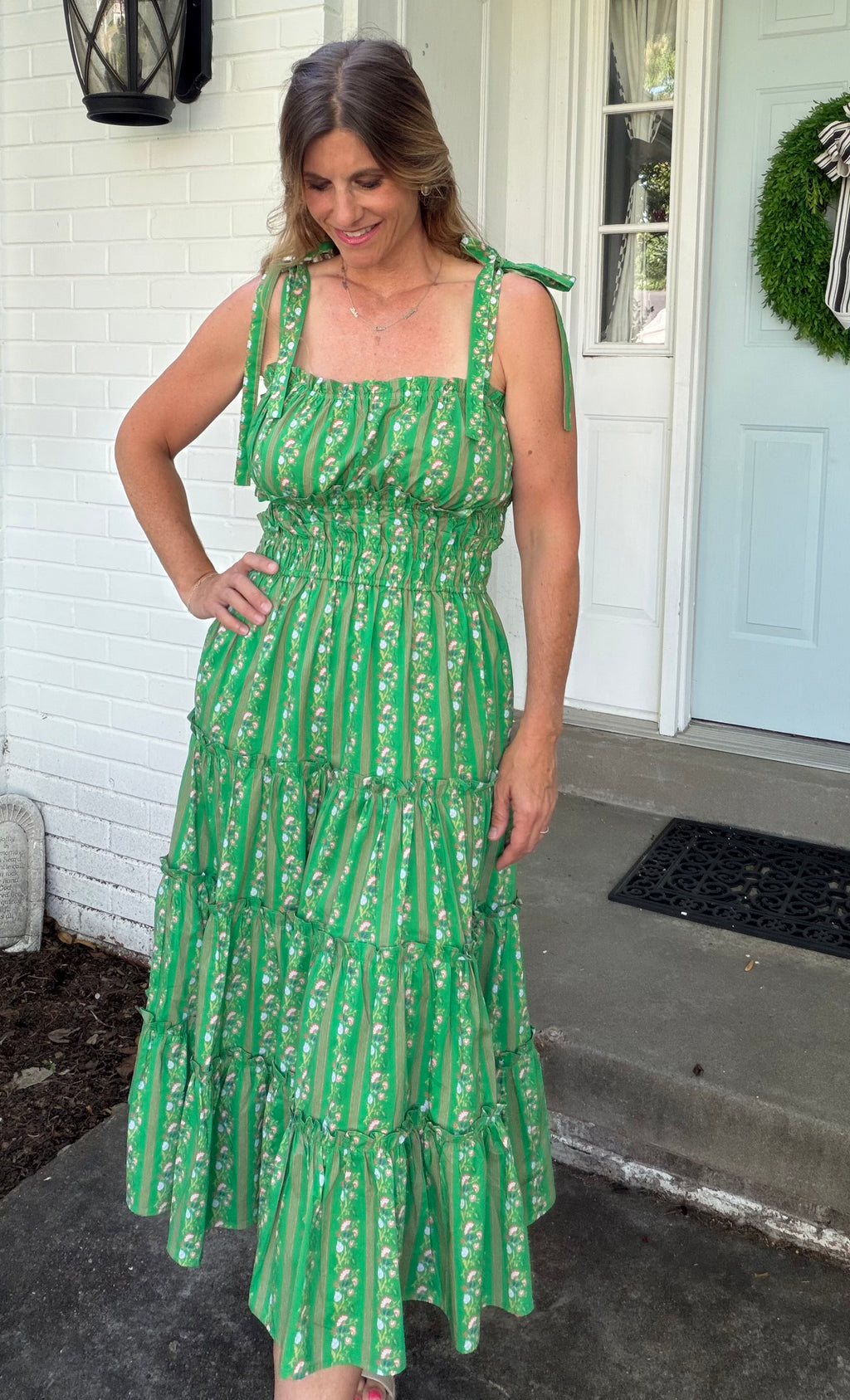Emerald Garden Midi Dress