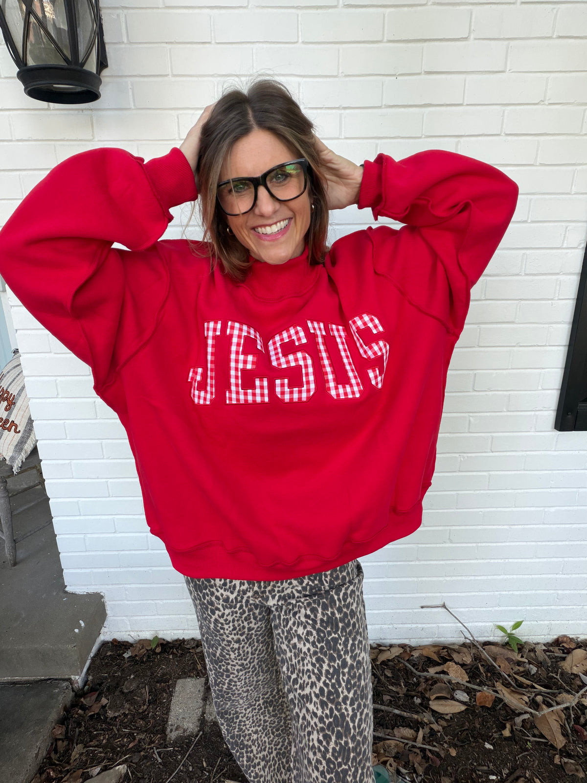 Gingham Jesus Sweatshirt
