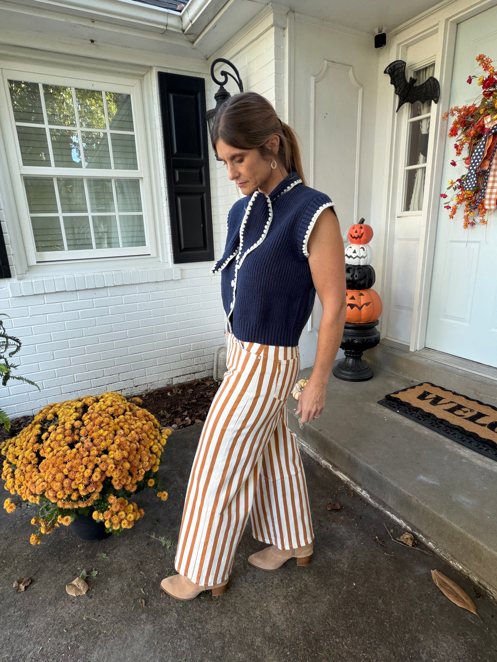 Camel stripe pant