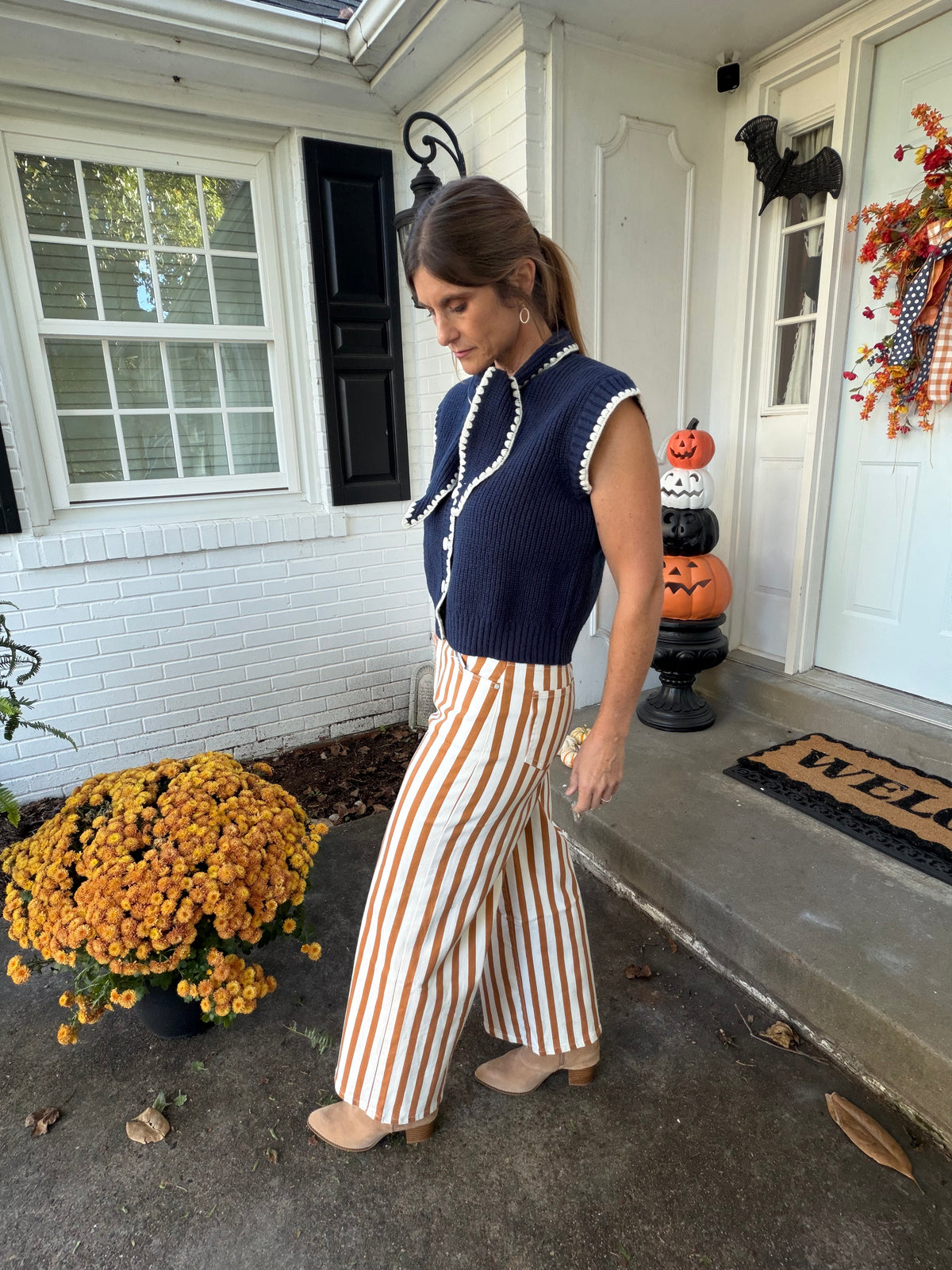 Camel stripe pant