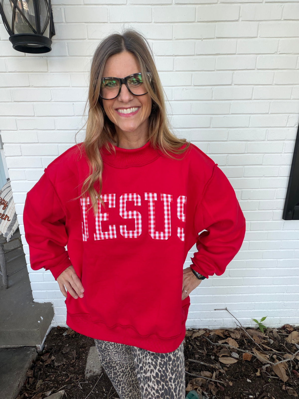 Gingham Jesus Sweatshirt