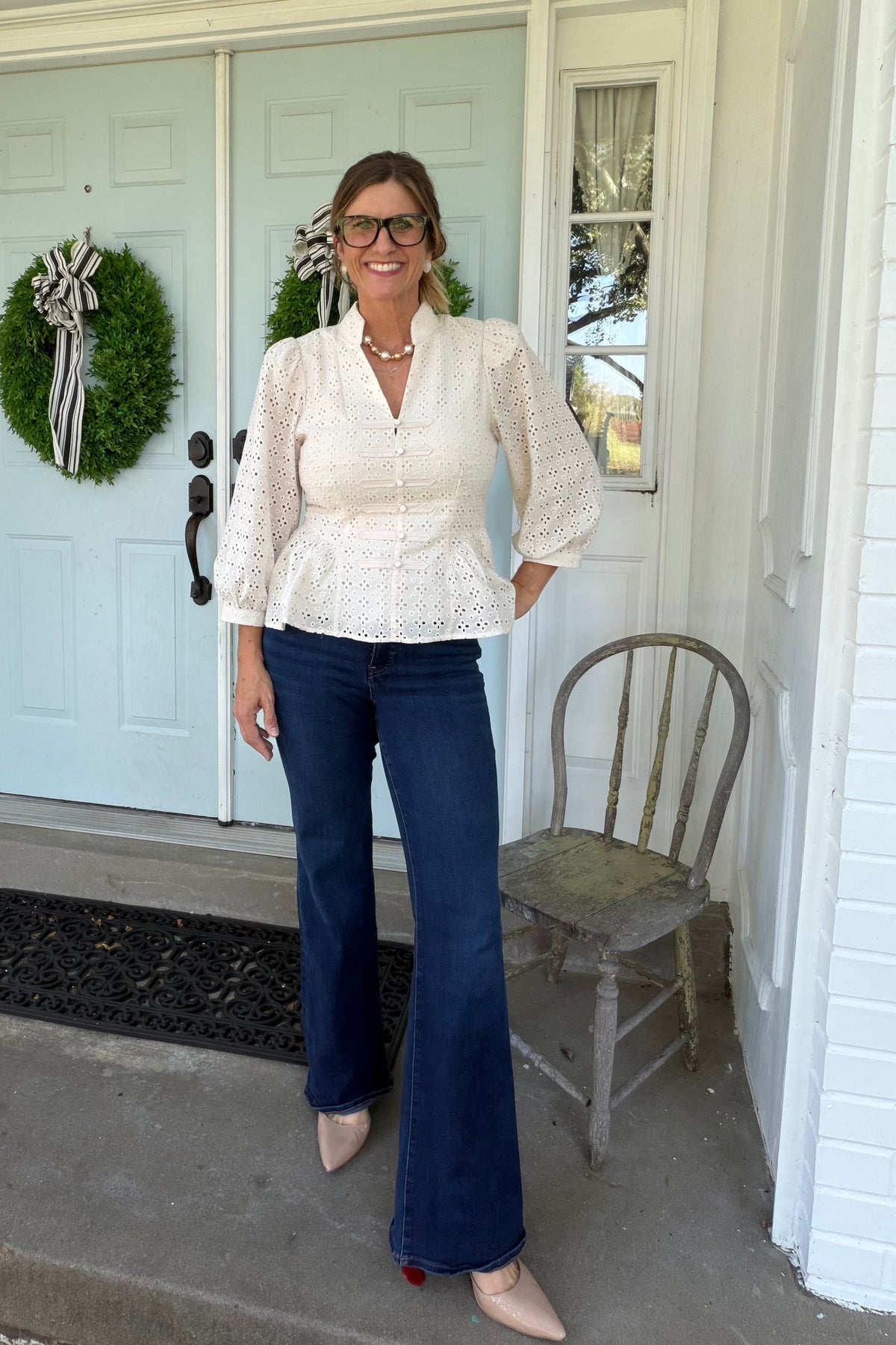 Ivory Eyelet Blouse