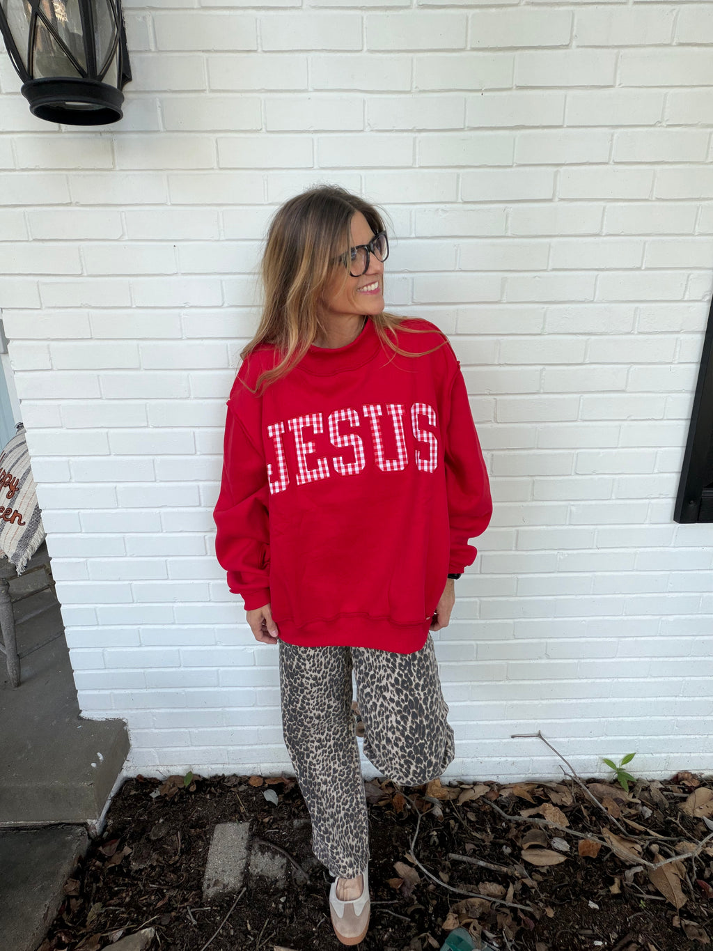Gingham Jesus Sweatshirt