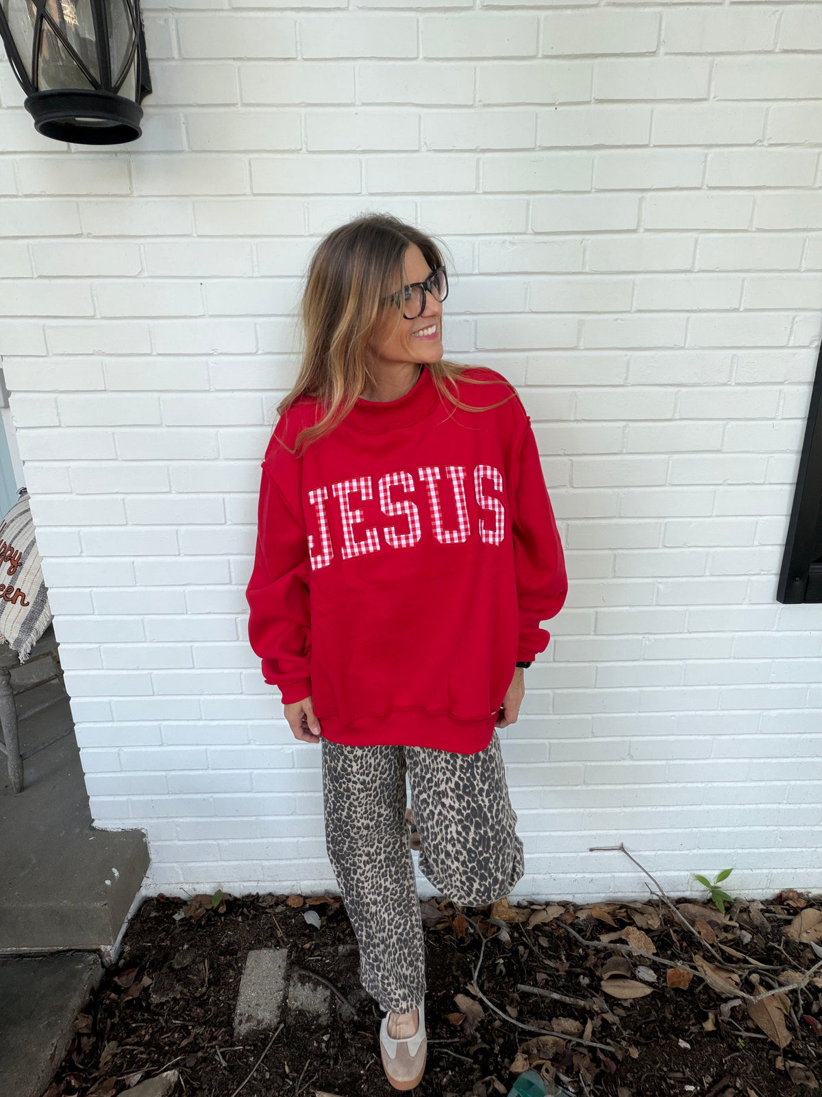 Gingham Jesus Sweatshirt