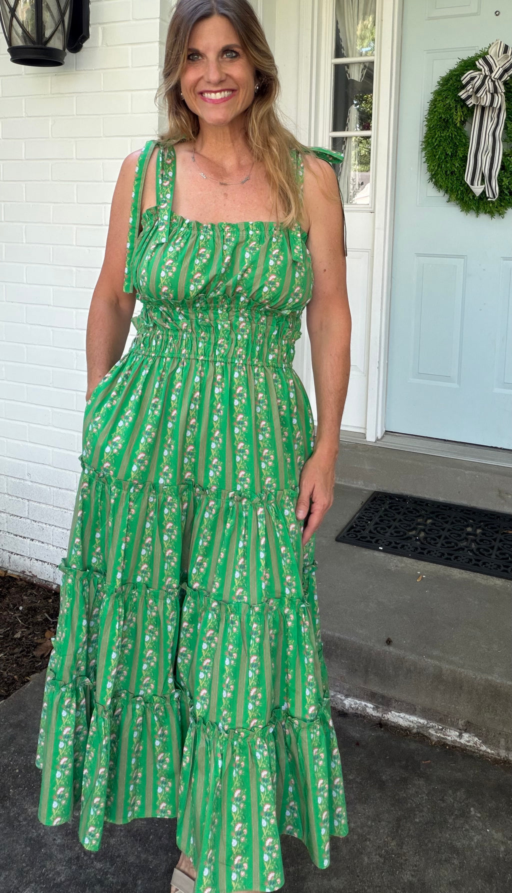 Emerald Garden Midi Dress