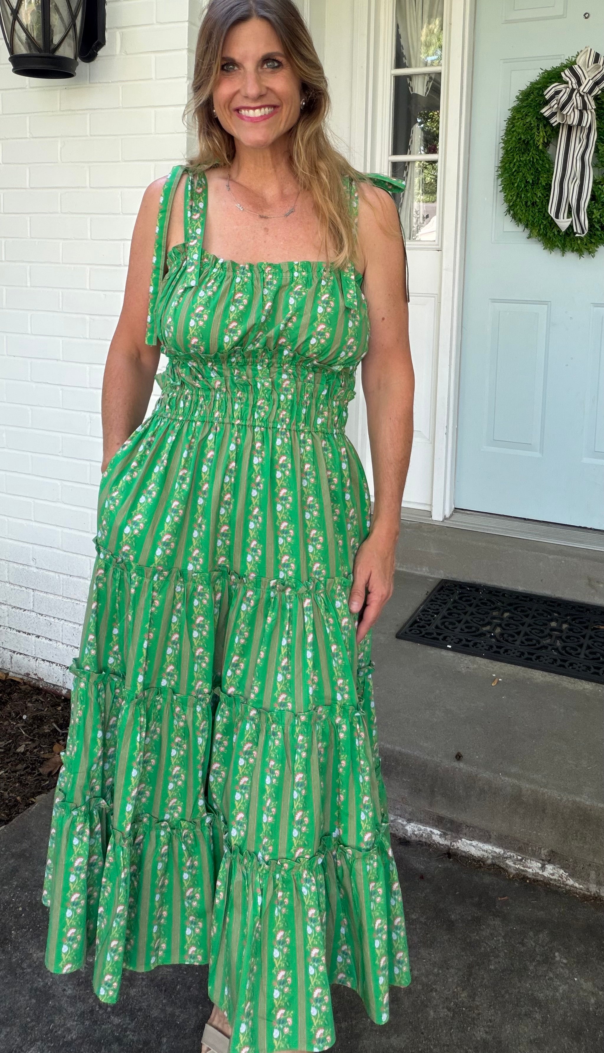 Emerald Garden Midi Dress