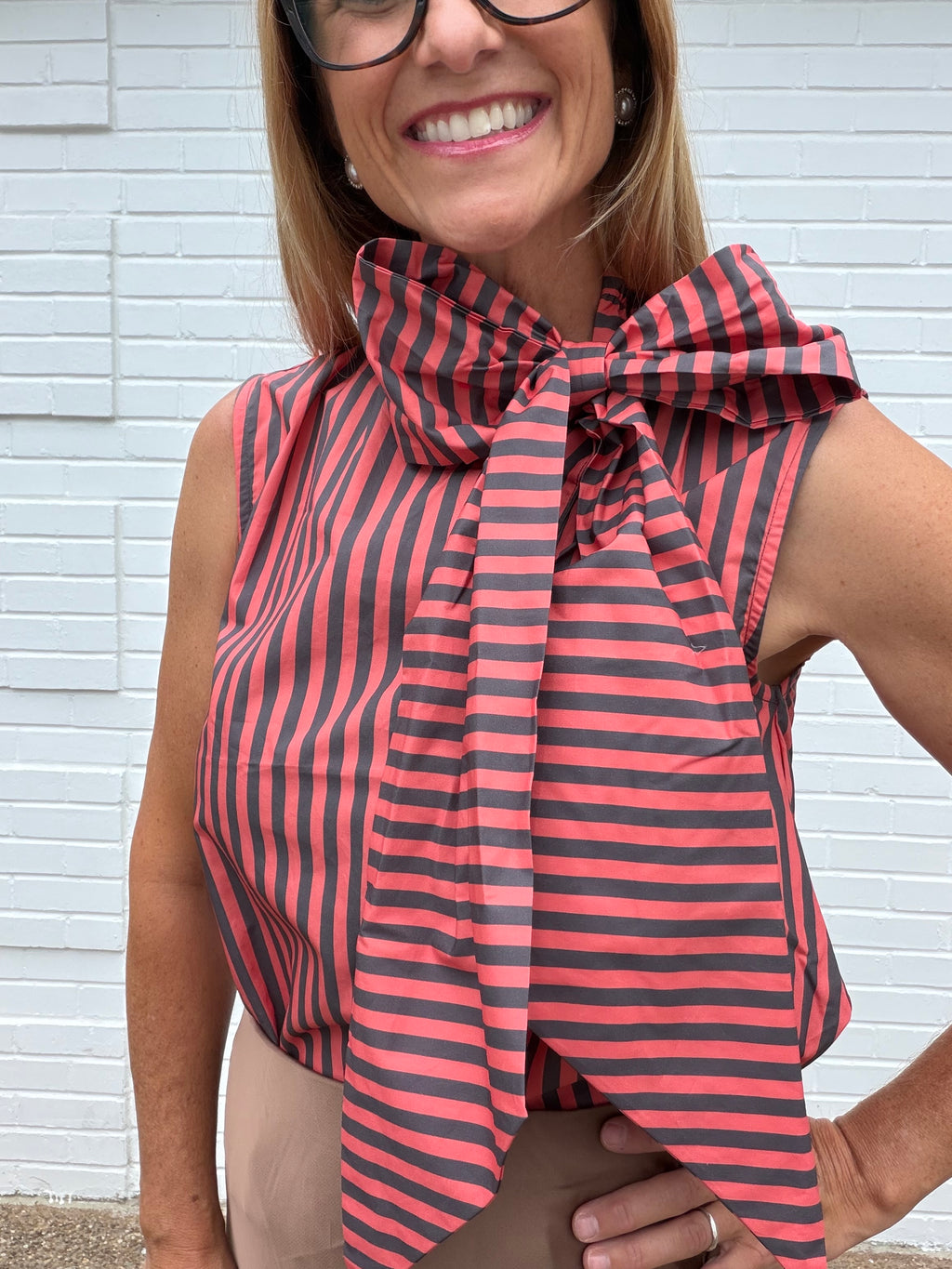 Saturday Stripes Bow Blouse