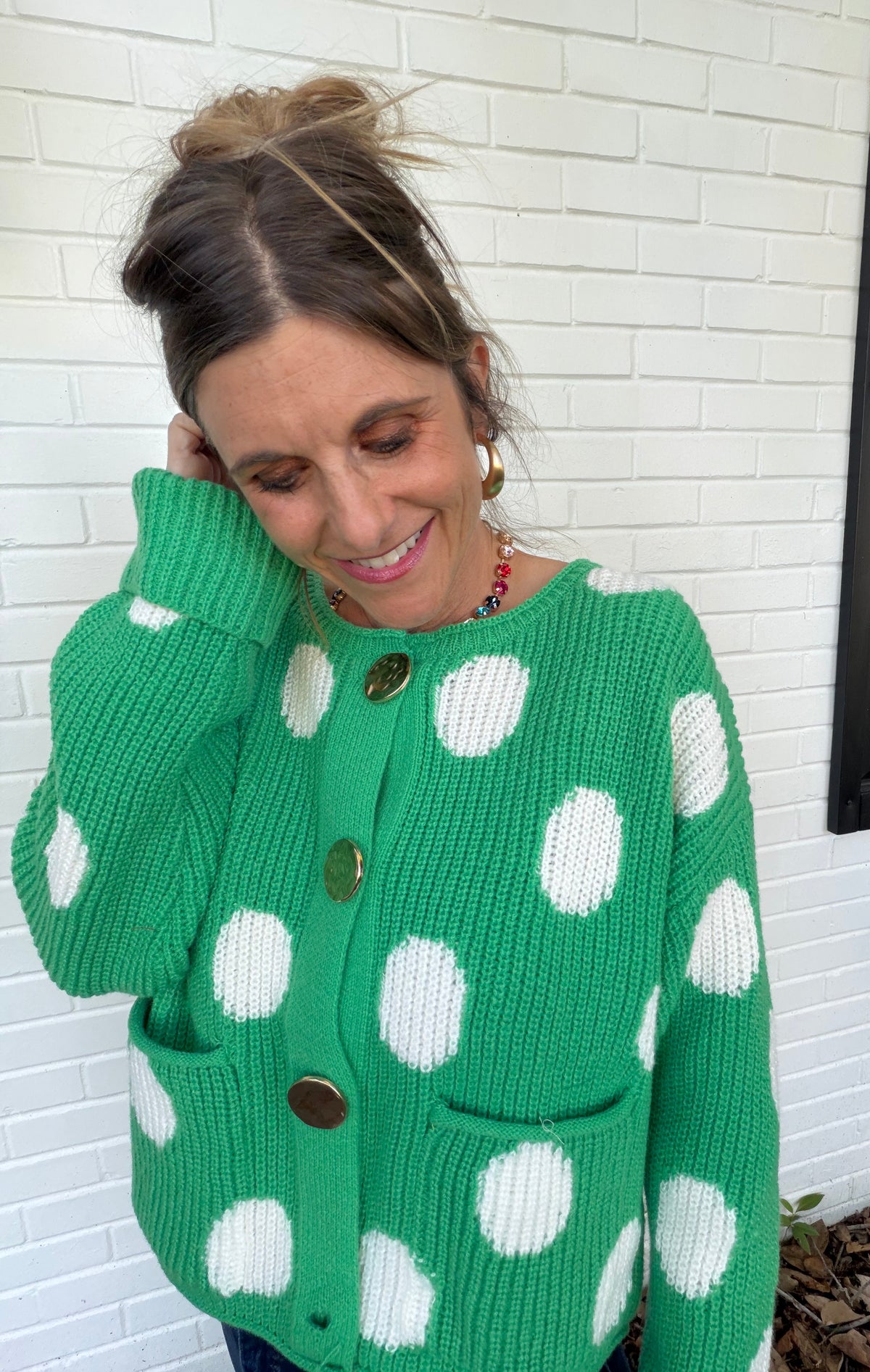 Merry Little Dots Cardigan – Green