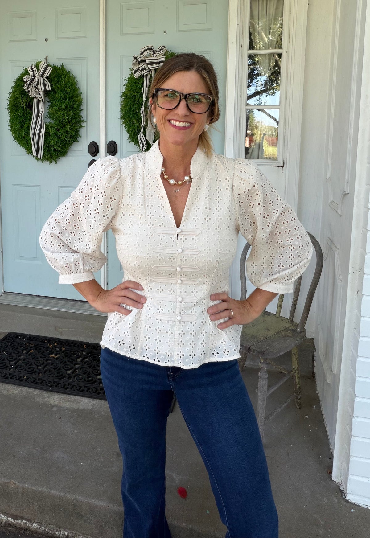 Ivory Eyelet Blouse