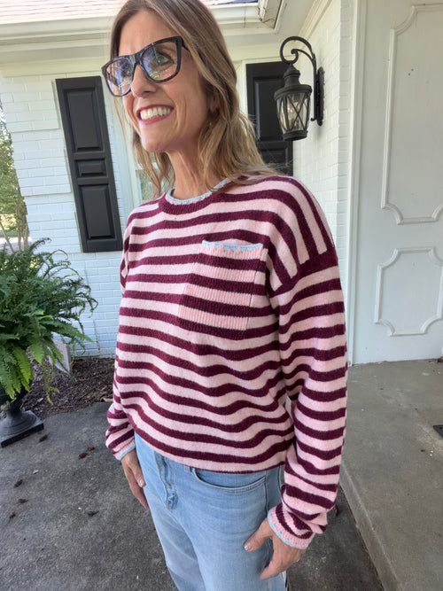 Berry Sweet Stripe Sweater 🍓