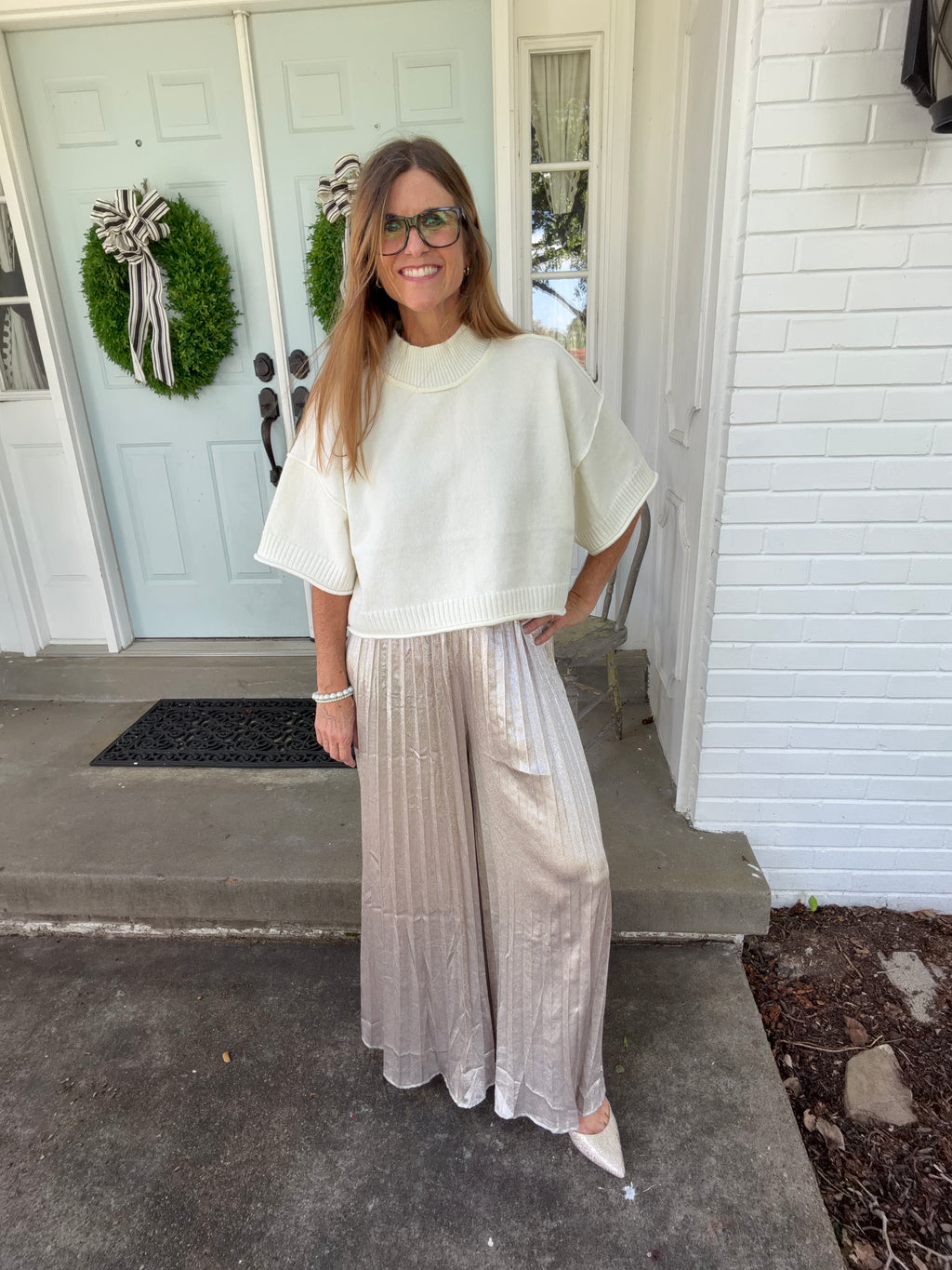 The Champagne Toast Pleated Pants