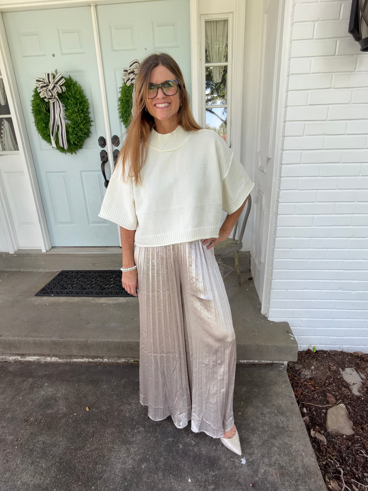 The Champagne Toast Pleated Pants