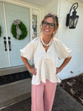 Cream Satin Top