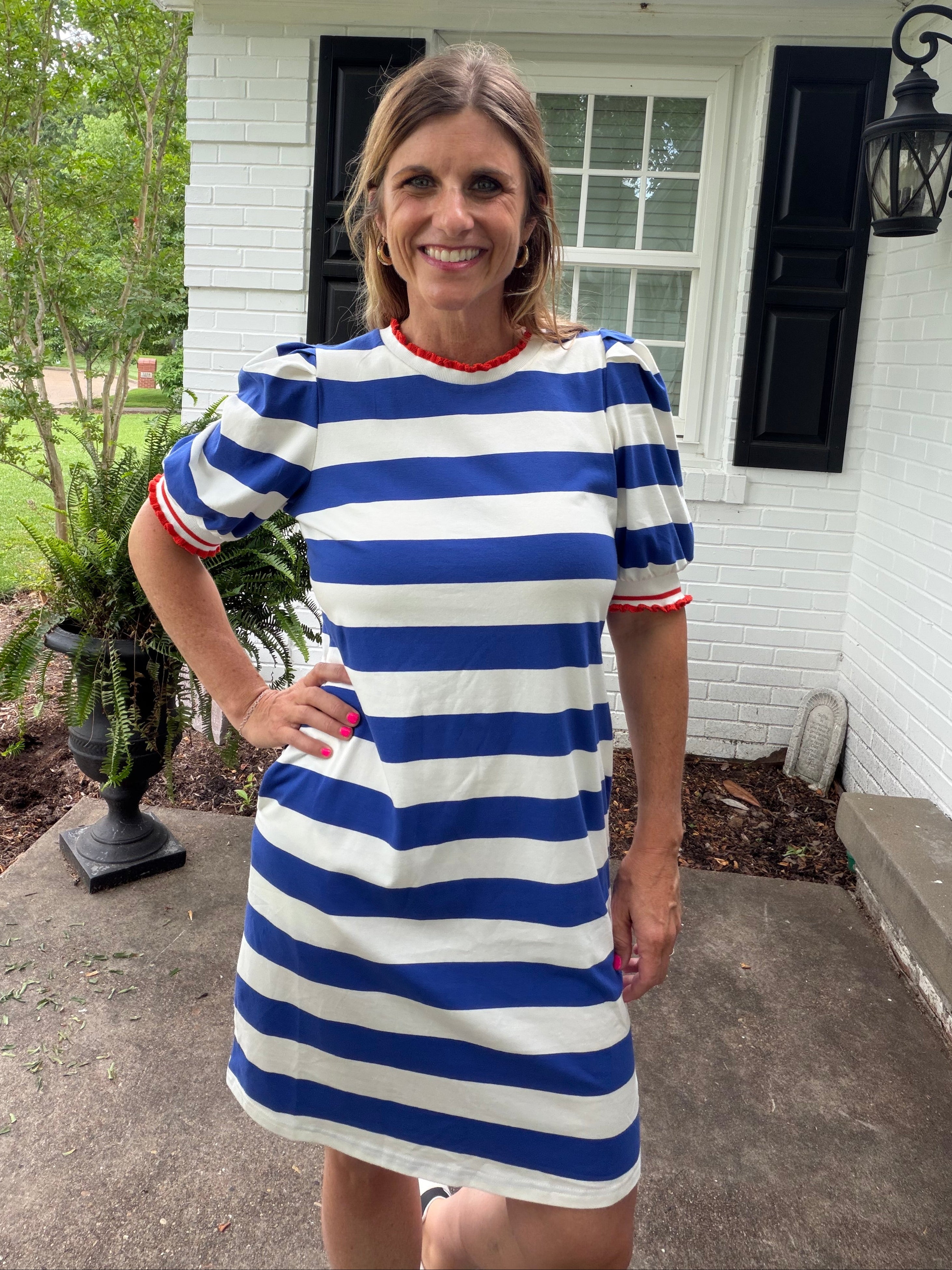 Coastal Classic Stripe Dress – Navy