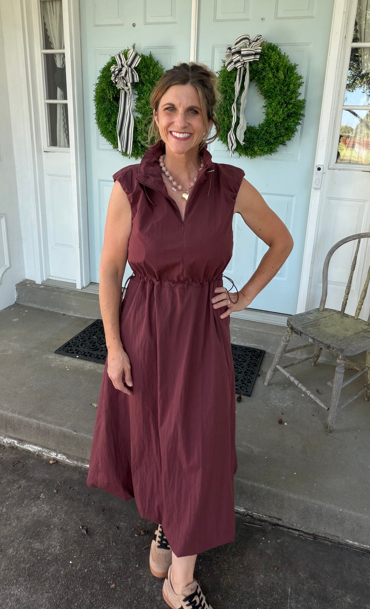 The Bordeaux Stroll Dress