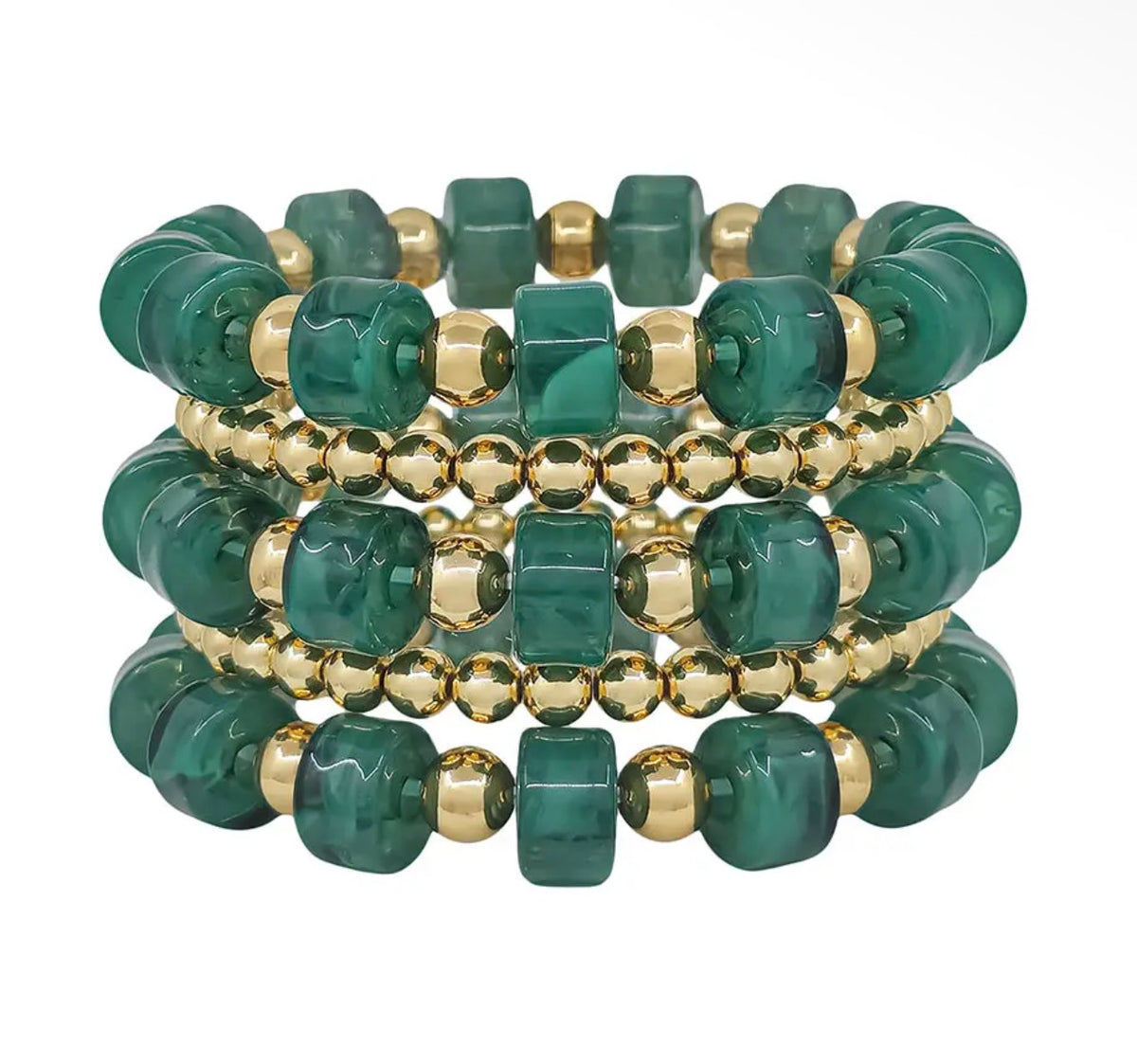 Evergreen Elegance Bracelet Stack