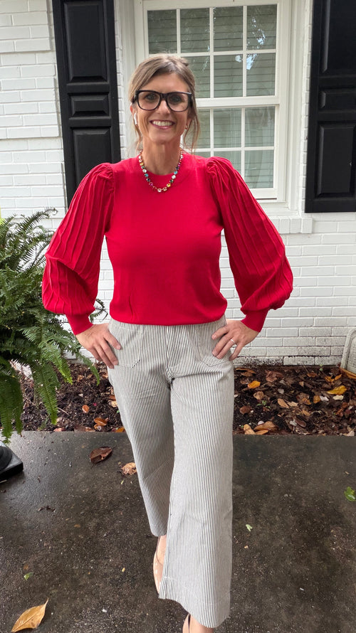 All Eyes on Red Sweater