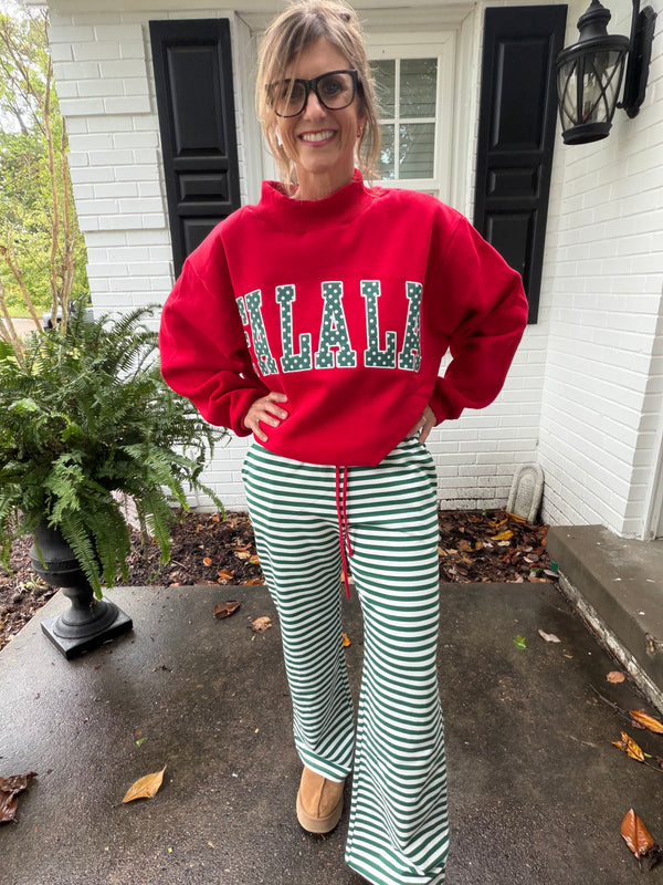Candy Cane Lane Stripe Pants— green