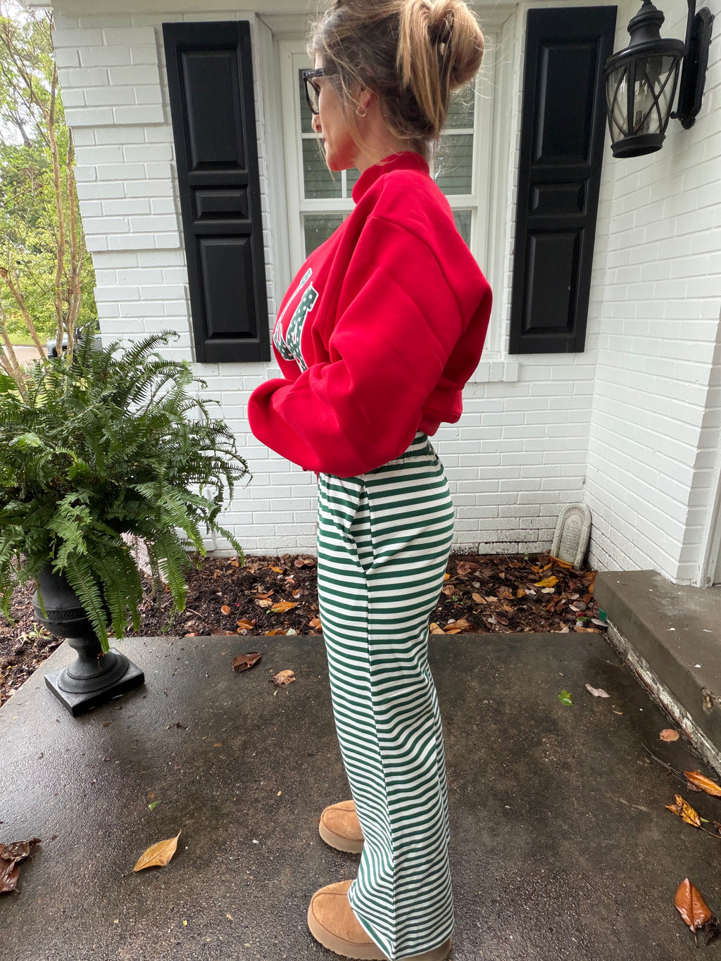 Candy Cane Lane Stripe Pants— green