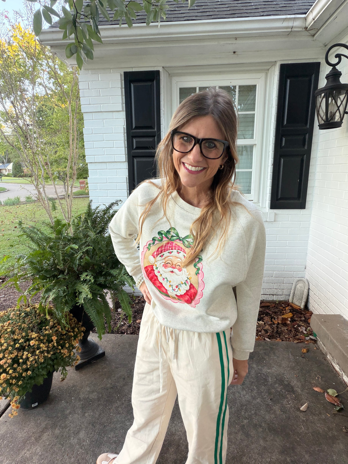 Merry & Bright Varsity Stripe Pants (green & red)