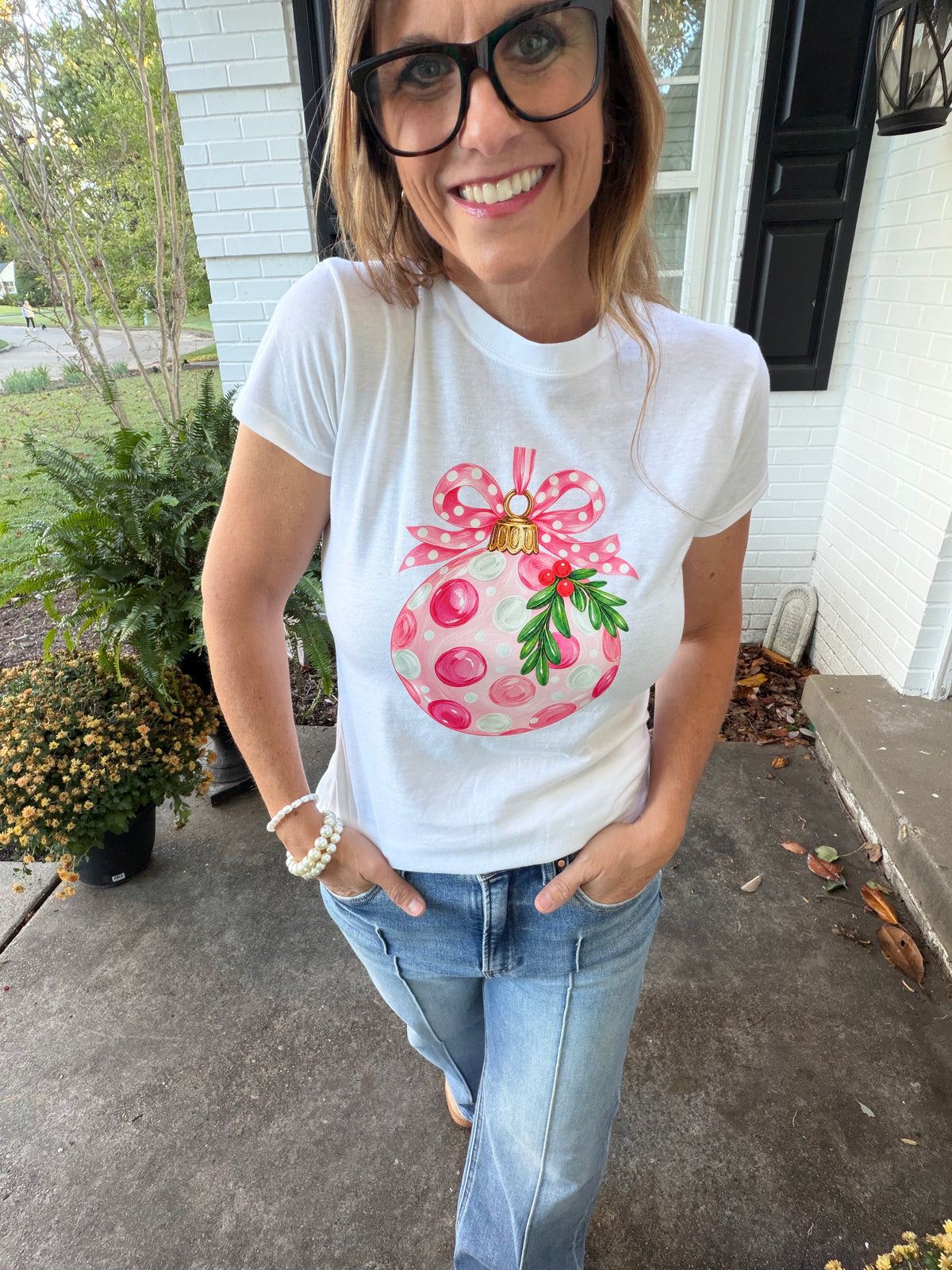 Pink Merry Ornament Tee