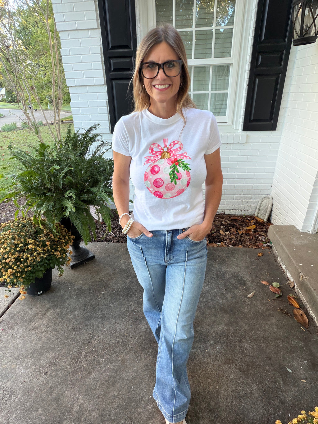 Pink Merry Ornament Tee