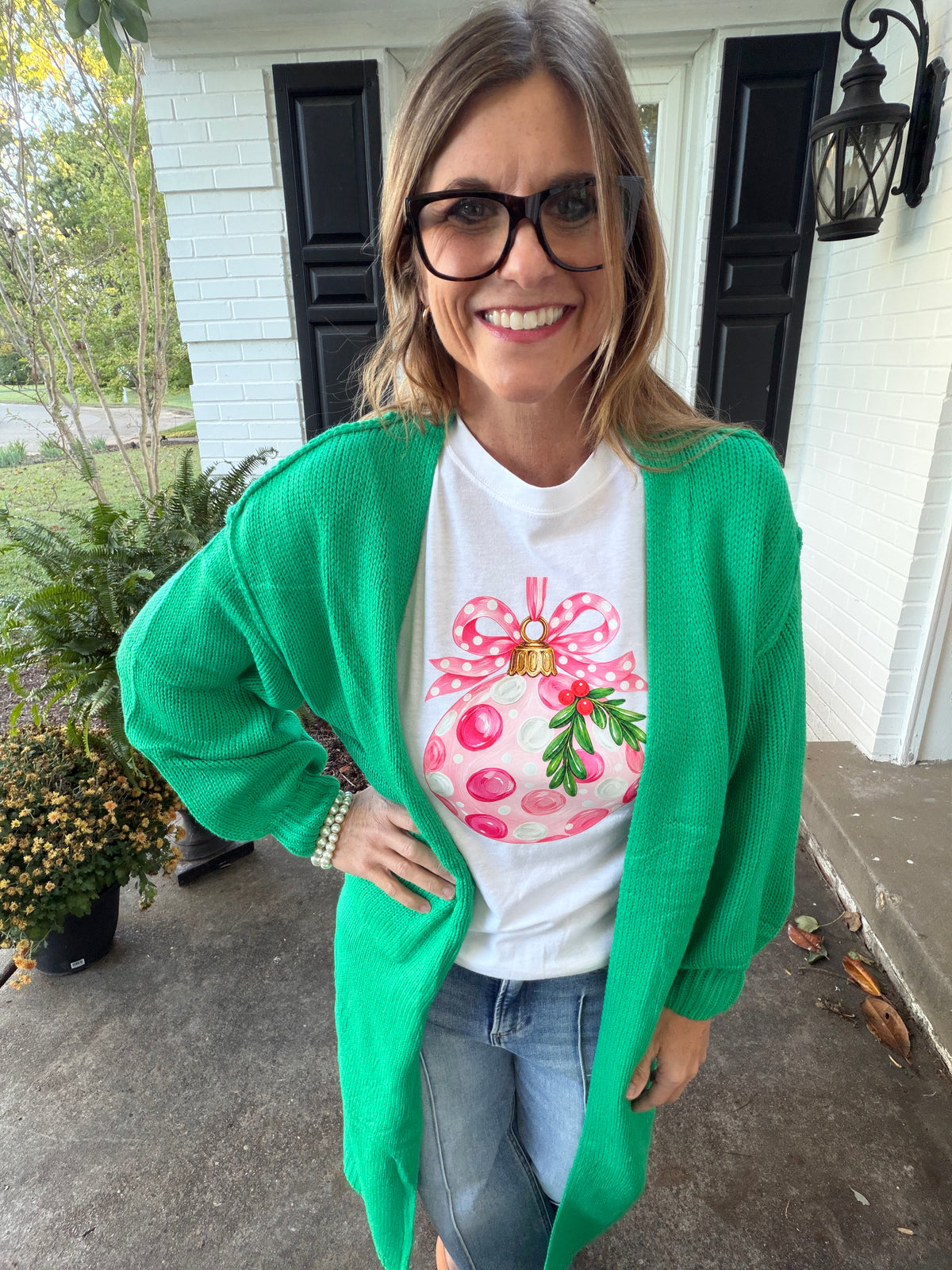 Pink Merry Ornament Tee