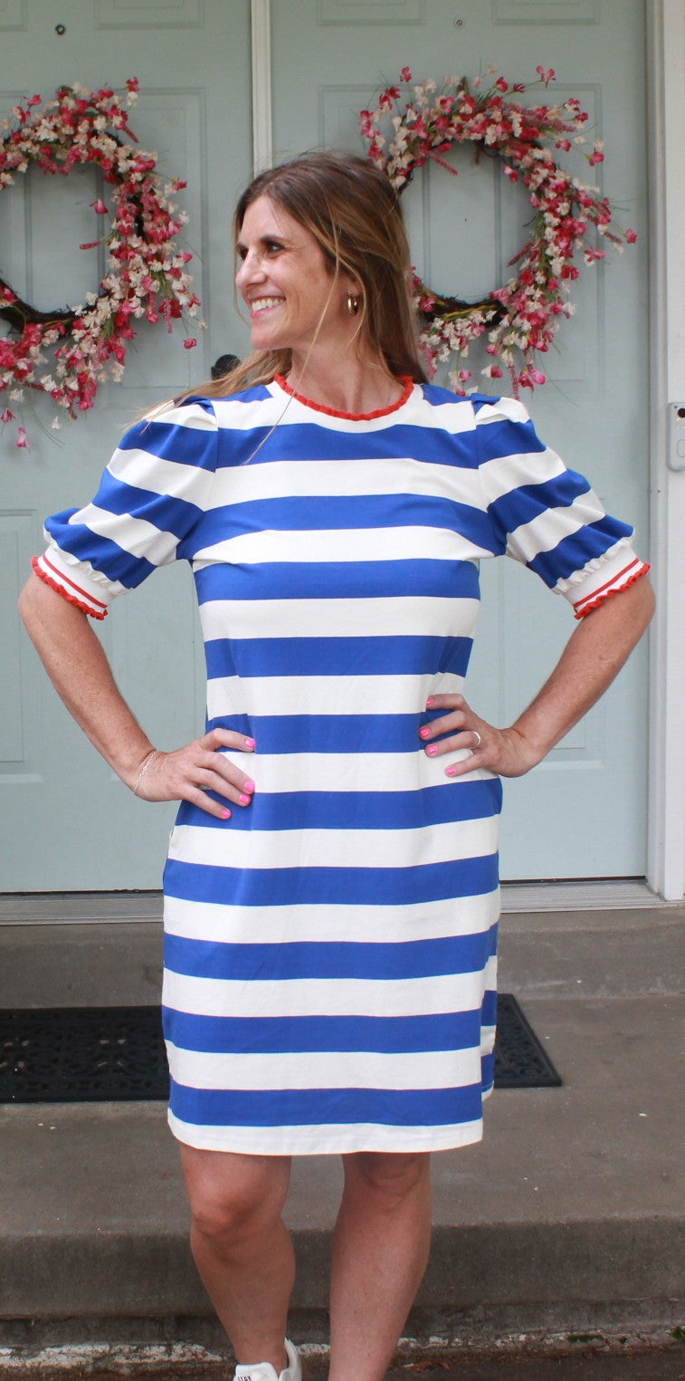 Coastal Classic Stripe Dress – Navy