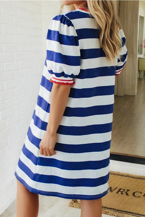 Coastal Classic Stripe Dress – Navy